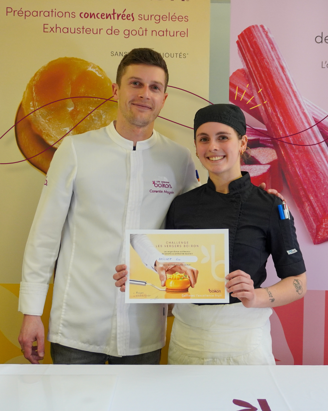 Chef pâtissier et gagnante du concours